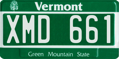 VT license plate XMD661