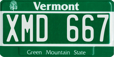 VT license plate XMD667