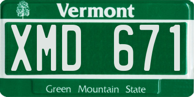 VT license plate XMD671