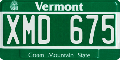 VT license plate XMD675