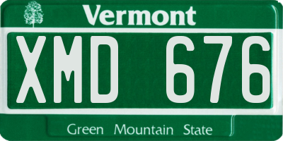 VT license plate XMD676