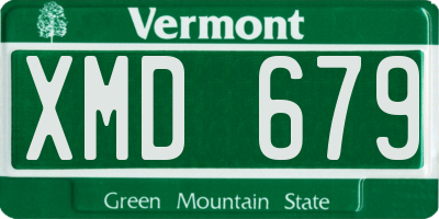 VT license plate XMD679