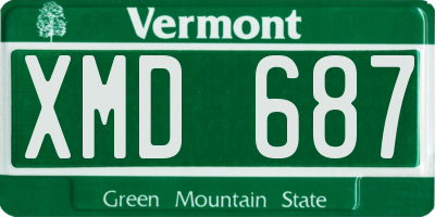 VT license plate XMD687