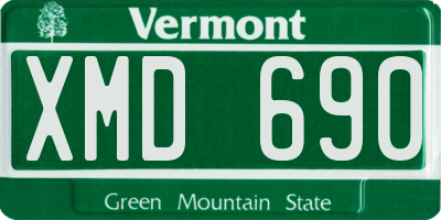 VT license plate XMD690