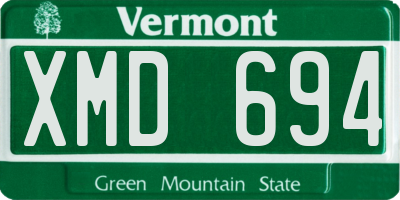 VT license plate XMD694