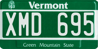 VT license plate XMD695