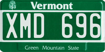 VT license plate XMD696