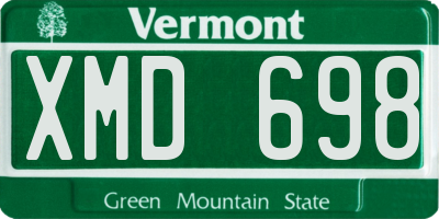 VT license plate XMD698
