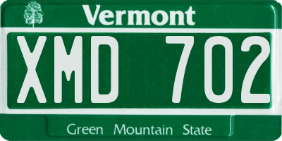 VT license plate XMD702