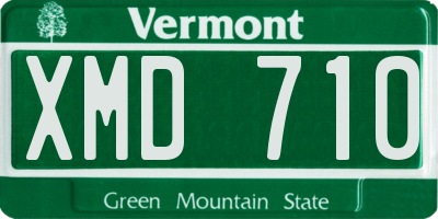 VT license plate XMD710