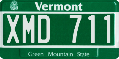 VT license plate XMD711