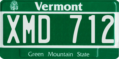 VT license plate XMD712