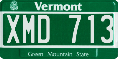VT license plate XMD713