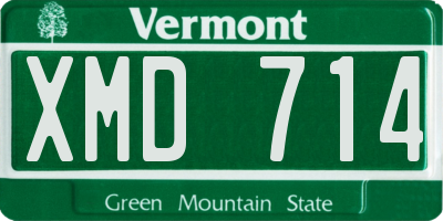 VT license plate XMD714