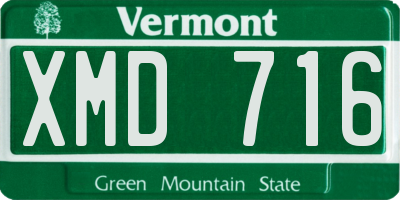 VT license plate XMD716
