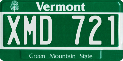 VT license plate XMD721