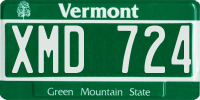 VT license plate XMD724
