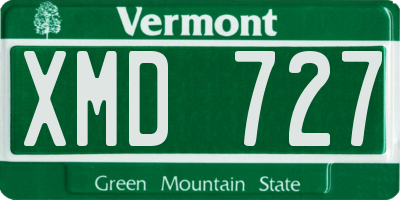 VT license plate XMD727