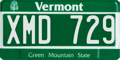 VT license plate XMD729