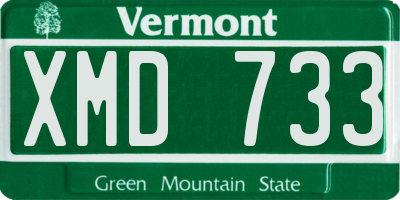 VT license plate XMD733