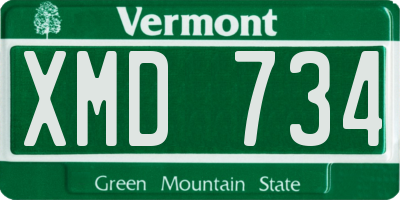 VT license plate XMD734