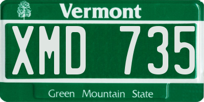 VT license plate XMD735