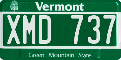 VT license plate XMD737