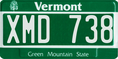 VT license plate XMD738