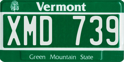 VT license plate XMD739
