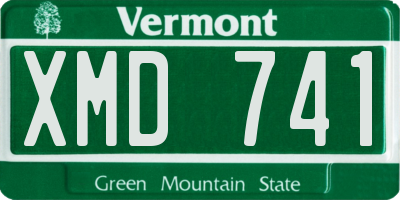 VT license plate XMD741