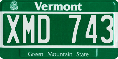 VT license plate XMD743