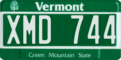 VT license plate XMD744