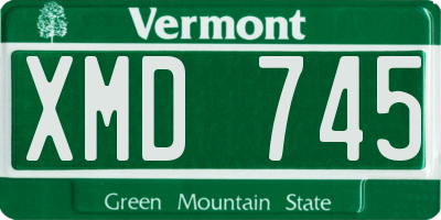 VT license plate XMD745