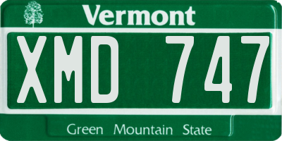 VT license plate XMD747