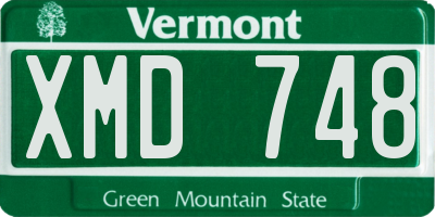 VT license plate XMD748