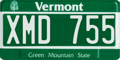 VT license plate XMD755