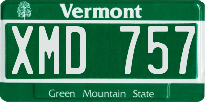 VT license plate XMD757