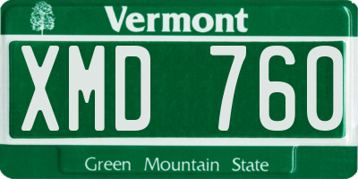 VT license plate XMD760
