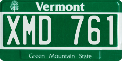 VT license plate XMD761