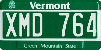 VT license plate XMD764