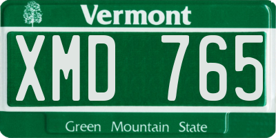 VT license plate XMD765