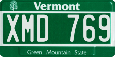 VT license plate XMD769