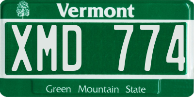 VT license plate XMD774
