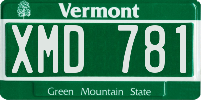 VT license plate XMD781