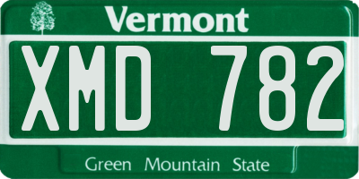 VT license plate XMD782