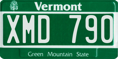 VT license plate XMD790