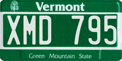 VT license plate XMD795