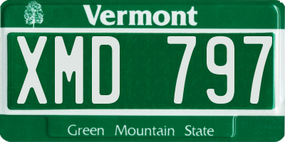 VT license plate XMD797