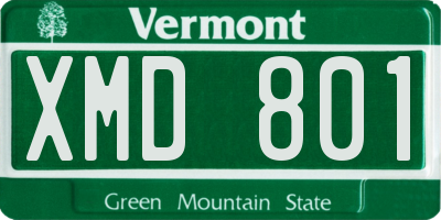 VT license plate XMD801