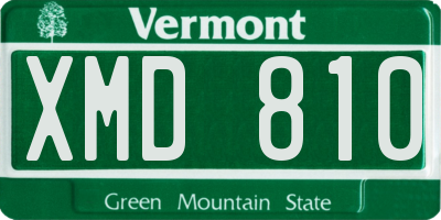 VT license plate XMD810